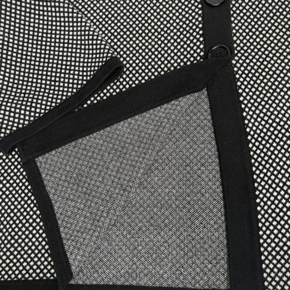 Vintage Pine Needles Black White 3/4 Sleeve Cardigan Size Large - Picture 7 of 9